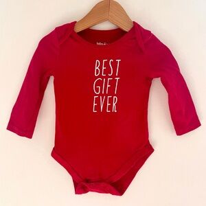 $4 💥Indigo Baby Best Gift Ever Christmas Graphic Tee Bodysuit, Red & White
